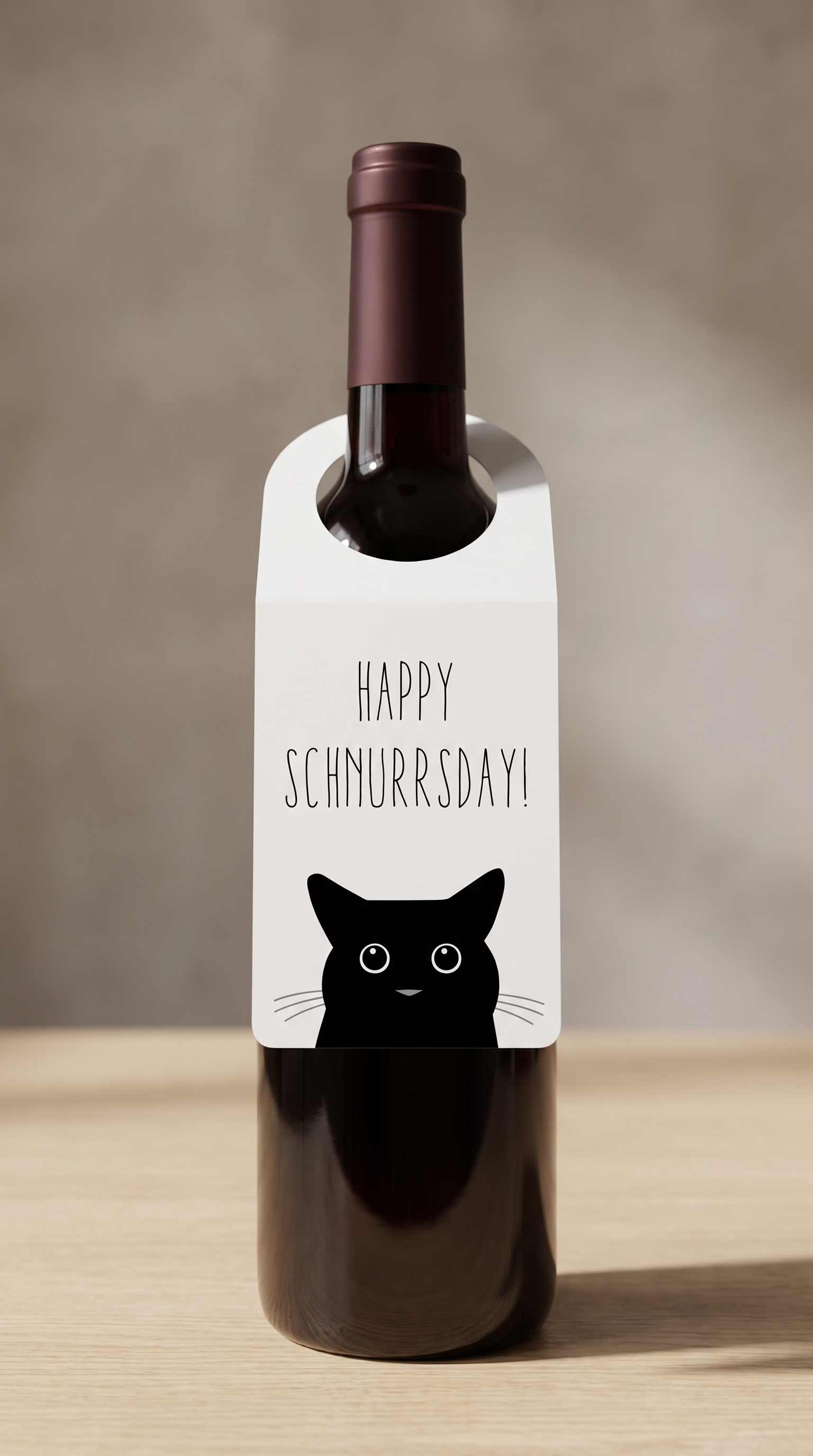 Flaschenanhänger Geburtstag „Happy Schnurrsday“